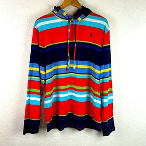 Perfect Men's Ralph Lauren Polo multi striped Hoodie M